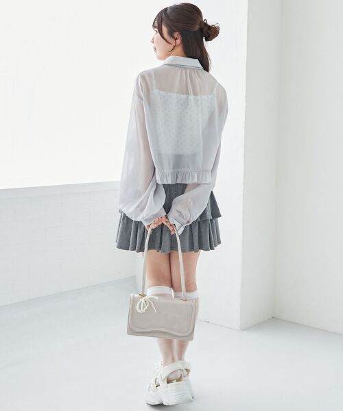 MAJESTIC LEGON / マジェスティックレゴン シャツ・ブラウス | インナー付きドロストシアーブラウス | 詳細10