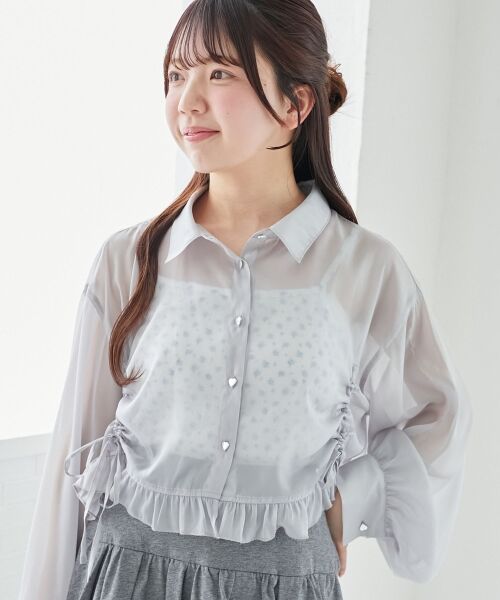 MAJESTIC LEGON / マジェスティックレゴン シャツ・ブラウス | インナー付きドロストシアーブラウス | 詳細11