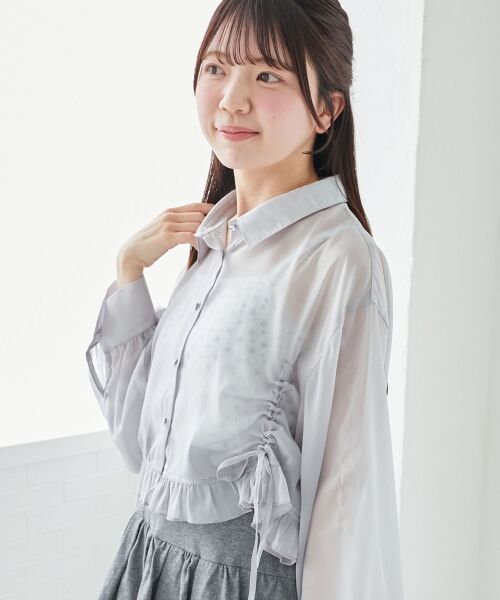 MAJESTIC LEGON / マジェスティックレゴン シャツ・ブラウス | インナー付きドロストシアーブラウス | 詳細12