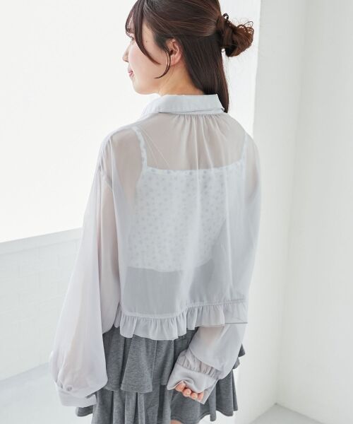 MAJESTIC LEGON / マジェスティックレゴン シャツ・ブラウス | インナー付きドロストシアーブラウス | 詳細13