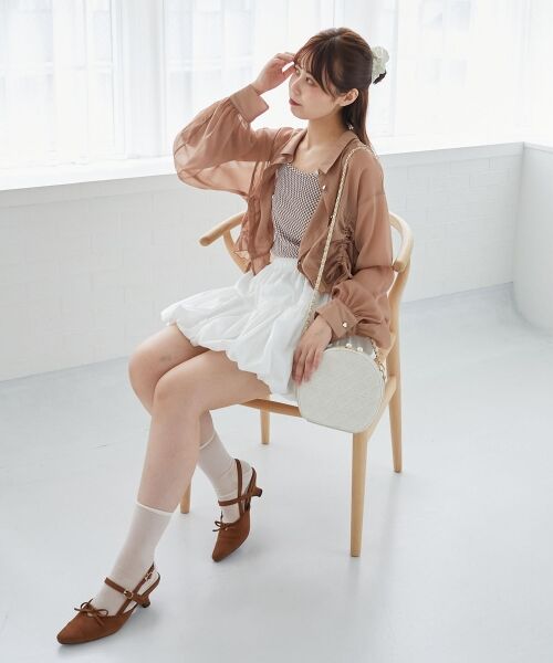 MAJESTIC LEGON / マジェスティックレゴン シャツ・ブラウス | インナー付きドロストシアーブラウス | 詳細15