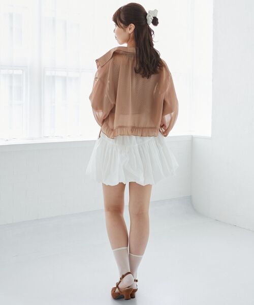 MAJESTIC LEGON / マジェスティックレゴン シャツ・ブラウス | インナー付きドロストシアーブラウス | 詳細17