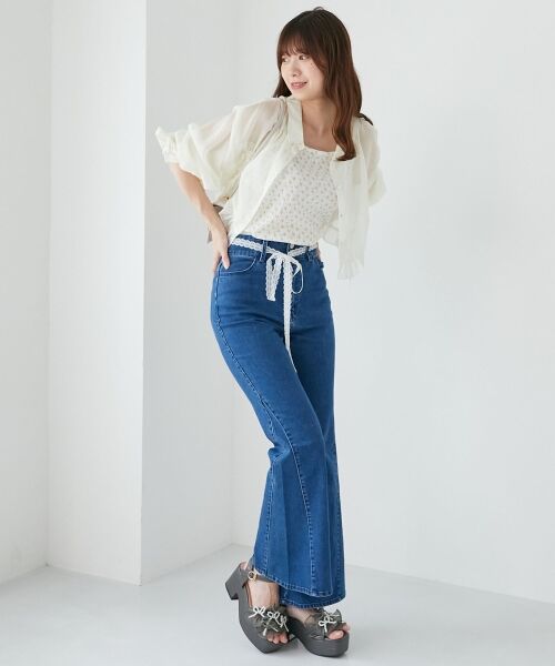 MAJESTIC LEGON / マジェスティックレゴン シャツ・ブラウス | インナー付きドロストシアーブラウス | 詳細2