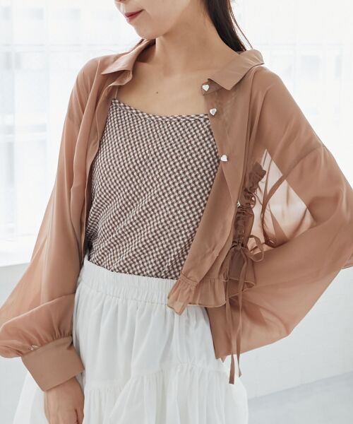 MAJESTIC LEGON / マジェスティックレゴン シャツ・ブラウス | インナー付きドロストシアーブラウス | 詳細20