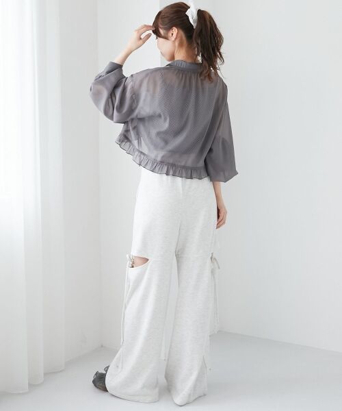 MAJESTIC LEGON / マジェスティックレゴン シャツ・ブラウス | インナー付きドロストシアーブラウス | 詳細25