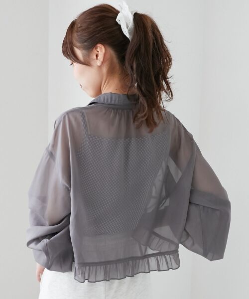 MAJESTIC LEGON / マジェスティックレゴン シャツ・ブラウス | インナー付きドロストシアーブラウス | 詳細28
