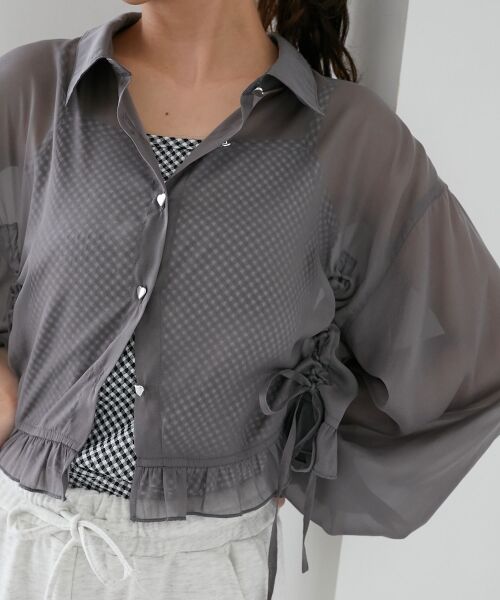 MAJESTIC LEGON / マジェスティックレゴン シャツ・ブラウス | インナー付きドロストシアーブラウス | 詳細29