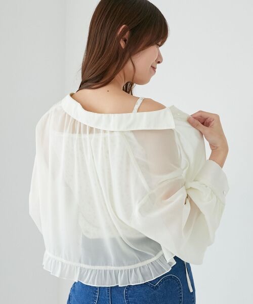 MAJESTIC LEGON / マジェスティックレゴン シャツ・ブラウス | インナー付きドロストシアーブラウス | 詳細6