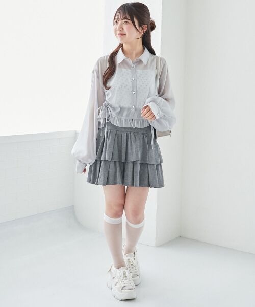 MAJESTIC LEGON / マジェスティックレゴン シャツ・ブラウス | インナー付きドロストシアーブラウス | 詳細8