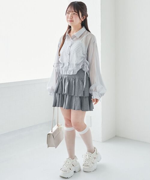 MAJESTIC LEGON / マジェスティックレゴン シャツ・ブラウス | インナー付きドロストシアーブラウス | 詳細9