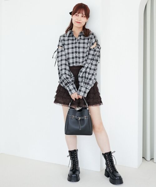 MAJESTIC LEGON / マジェスティックレゴン シャツ・ブラウス | オープンショルダーショートシャツ | 詳細1