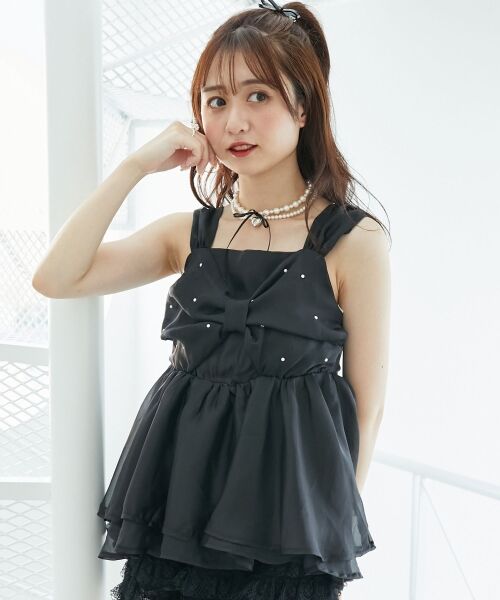 MAJESTIC LEGON / マジェスティックレゴン キャミソール・チューブトップ | キラキラビジューリボンビスチェ | 詳細20