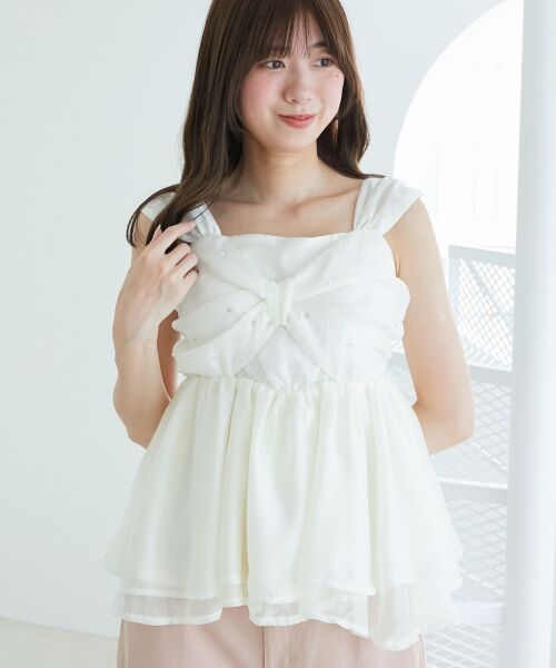 MAJESTIC LEGON / マジェスティックレゴン キャミソール・チューブトップ | キラキラビジューリボンビスチェ | 詳細5