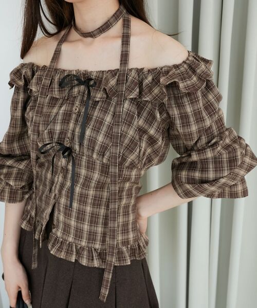 MAJESTIC LEGON / マジェスティックレゴン シャツ・ブラウス | チョーカー付き2wayブラウス | 詳細13