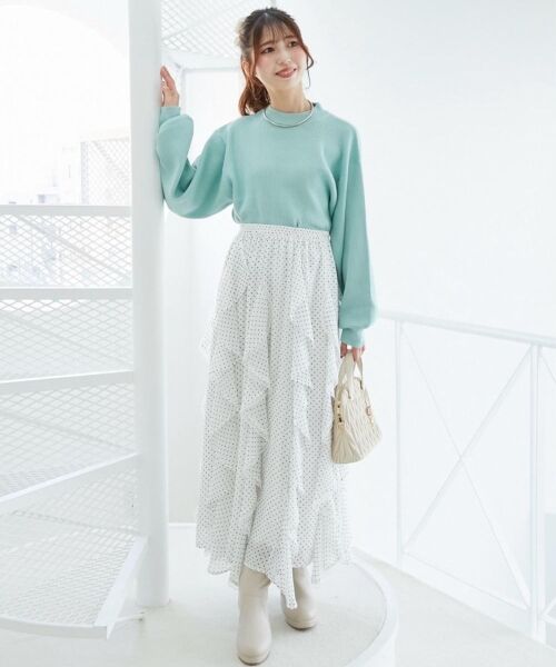 MAJESTIC LEGON / マジェスティックレゴン ロング・マキシ丈スカート | エアリードロップラッフルスカート | 詳細2