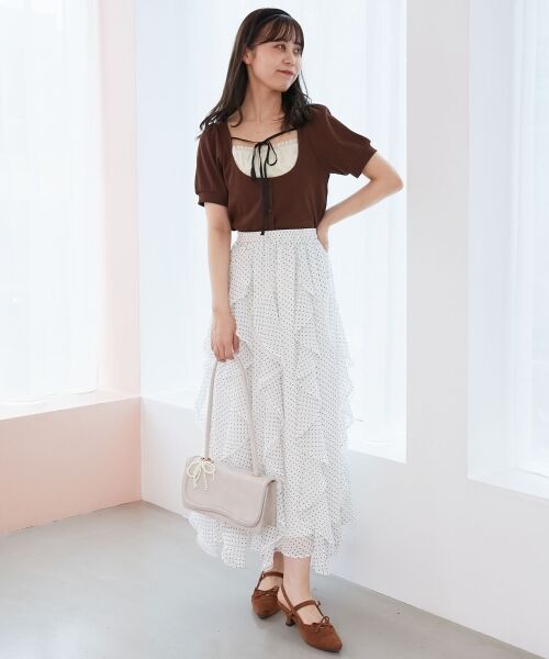 MAJESTIC LEGON / マジェスティックレゴン ロング・マキシ丈スカート | エアリードロップラッフルスカート | 詳細3