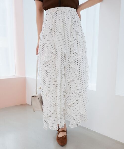 MAJESTIC LEGON / マジェスティックレゴン ロング・マキシ丈スカート | エアリードロップラッフルスカート | 詳細6