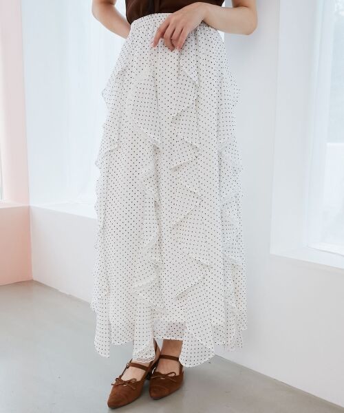 MAJESTIC LEGON / マジェスティックレゴン ロング・マキシ丈スカート | エアリードロップラッフルスカート | 詳細7