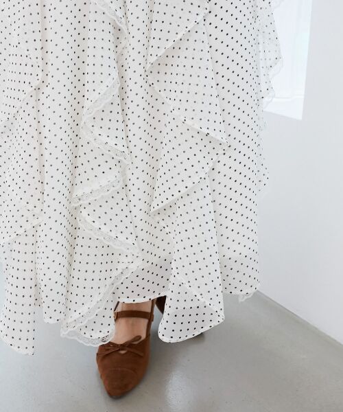 MAJESTIC LEGON / マジェスティックレゴン ロング・マキシ丈スカート | エアリードロップラッフルスカート | 詳細9