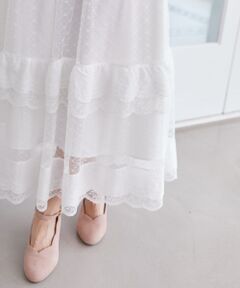 MAJESTIC LEGON / マジェスティックレゴン ロング・マキシ丈スカート | ティアードレースフリルスカート