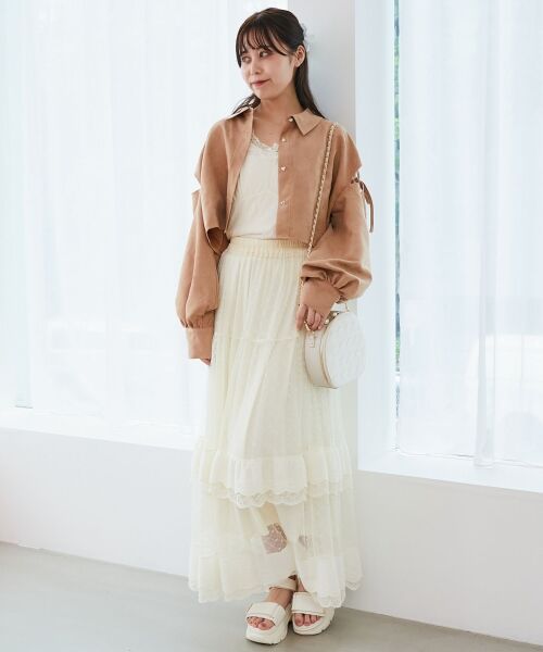 MAJESTIC LEGON / マジェスティックレゴン ロング・マキシ丈スカート | ティアードレースフリルスカート | 詳細10