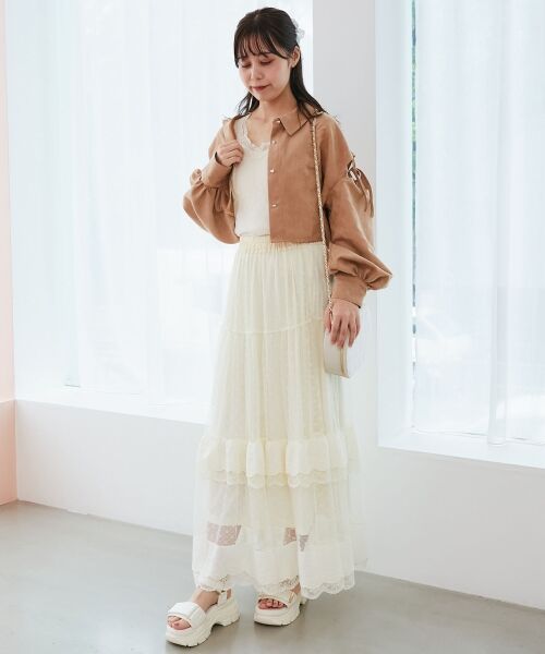 MAJESTIC LEGON / マジェスティックレゴン ロング・マキシ丈スカート | ティアードレースフリルスカート | 詳細11