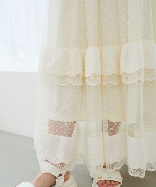 MAJESTIC LEGON / マジェスティックレゴン ロング・マキシ丈スカート | ティアードレースフリルスカート | 詳細16