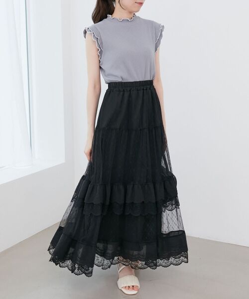 MAJESTIC LEGON / マジェスティックレゴン ロング・マキシ丈スカート | ティアードレースフリルスカート | 詳細17