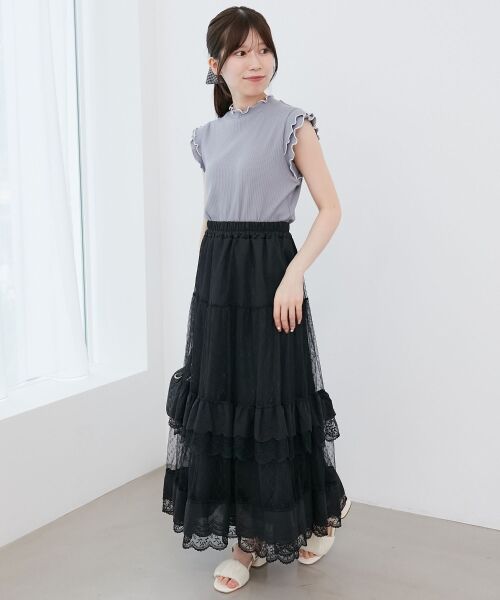 MAJESTIC LEGON / マジェスティックレゴン ロング・マキシ丈スカート | ティアードレースフリルスカート | 詳細18