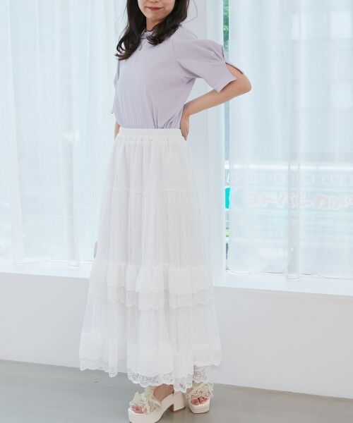 MAJESTIC LEGON / マジェスティックレゴン ロング・マキシ丈スカート | ティアードレースフリルスカート | 詳細2