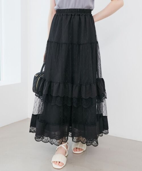MAJESTIC LEGON / マジェスティックレゴン ロング・マキシ丈スカート | ティアードレースフリルスカート | 詳細20