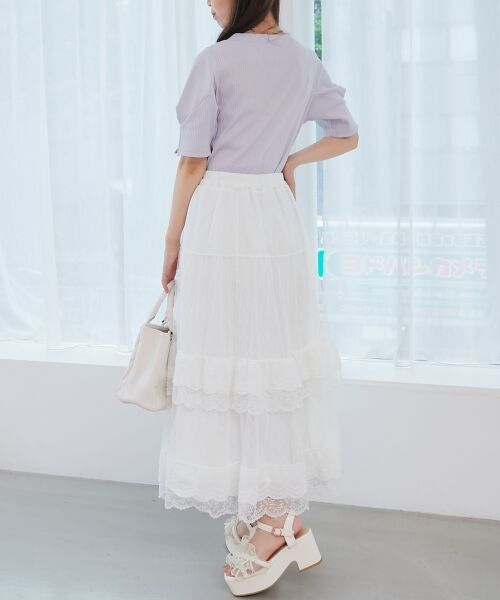 MAJESTIC LEGON / マジェスティックレゴン ロング・マキシ丈スカート | ティアードレースフリルスカート | 詳細3