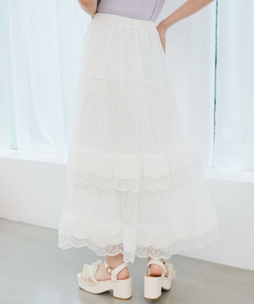 MAJESTIC LEGON / マジェスティックレゴン ロング・マキシ丈スカート | ティアードレースフリルスカート | 詳細6