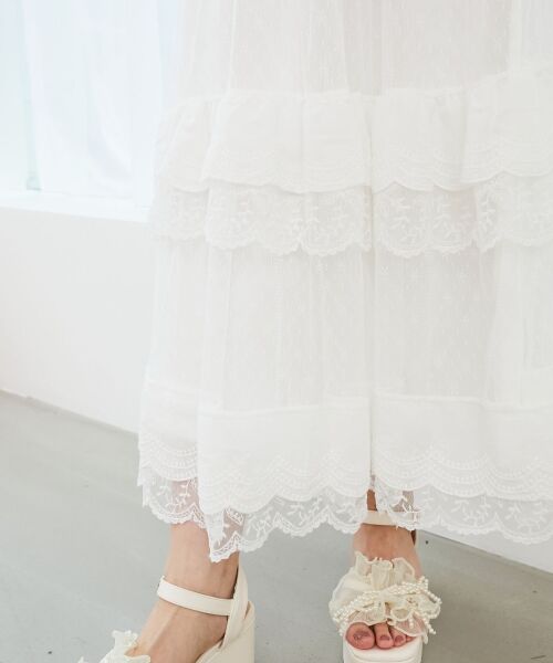 MAJESTIC LEGON / マジェスティックレゴン ロング・マキシ丈スカート | ティアードレースフリルスカート | 詳細7