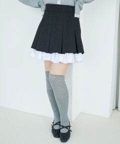 MAJESTIC LEGON / マジェスティックレゴン ミニ・ひざ丈スカート | 配色フリルプリーツスカート