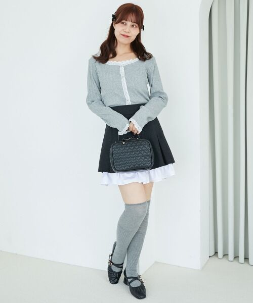 MAJESTIC LEGON / マジェスティックレゴン ミニ・ひざ丈スカート | 配色フリルプリーツスカート | 詳細12