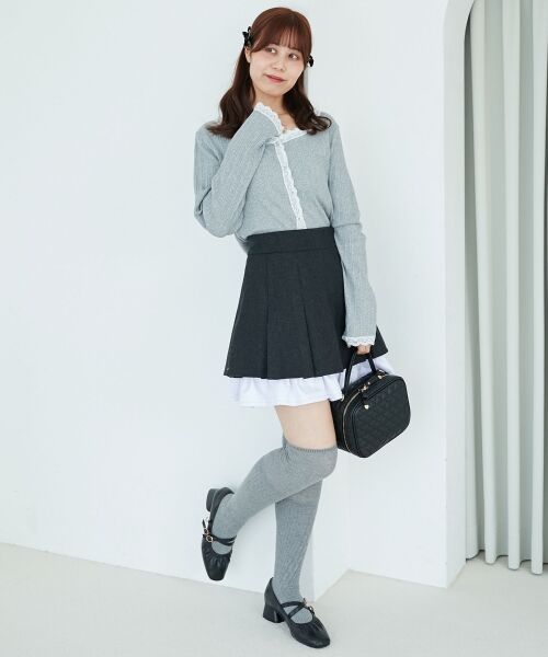 MAJESTIC LEGON / マジェスティックレゴン ミニ・ひざ丈スカート | 配色フリルプリーツスカート | 詳細13