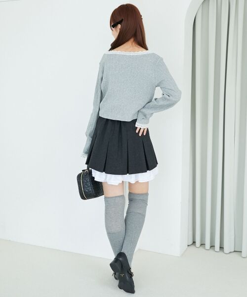 MAJESTIC LEGON / マジェスティックレゴン ミニ・ひざ丈スカート | 配色フリルプリーツスカート | 詳細14