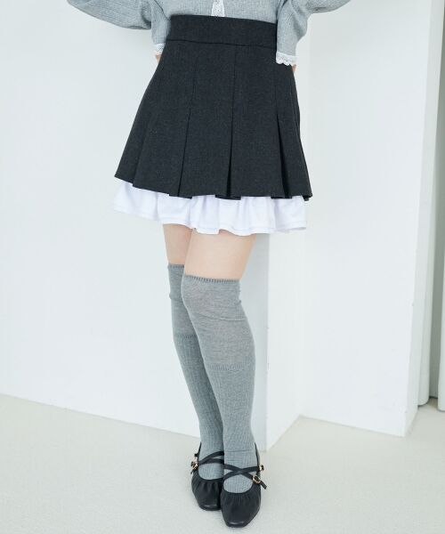 MAJESTIC LEGON / マジェスティックレゴン ミニ・ひざ丈スカート | 配色フリルプリーツスカート | 詳細15