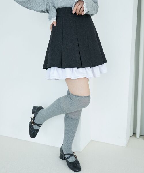 MAJESTIC LEGON / マジェスティックレゴン ミニ・ひざ丈スカート | 配色フリルプリーツスカート | 詳細16