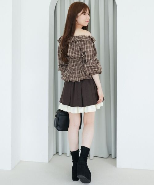 MAJESTIC LEGON / マジェスティックレゴン ミニ・ひざ丈スカート | 配色フリルプリーツスカート | 詳細5