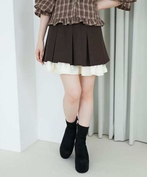 MAJESTIC LEGON / マジェスティックレゴン ミニ・ひざ丈スカート | 配色フリルプリーツスカート | 詳細6