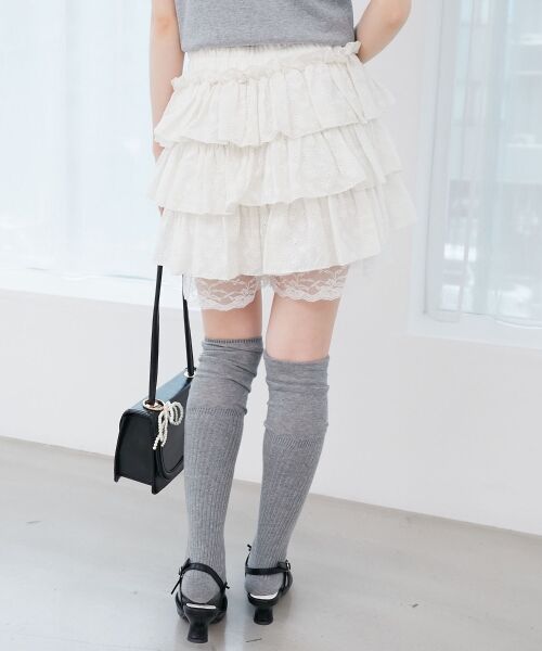 MAJESTIC LEGON / マジェスティックレゴン ミニ・ひざ丈スカート | ウエストリブ裾レースフリルミニスカート | 詳細19