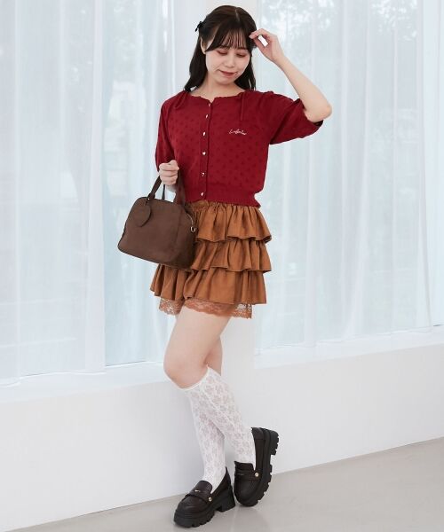 MAJESTIC LEGON / マジェスティックレゴン ミニ・ひざ丈スカート | ウエストリブ裾レースフリルミニスカート | 詳細23