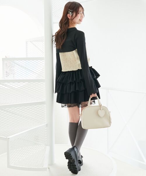 MAJESTIC LEGON / マジェスティックレゴン ミニ・ひざ丈スカート | ウエストリブ裾レースフリルミニスカート | 詳細6