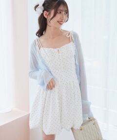 MAJESTIC LEGON / マジェスティックレゴン ミニ丈・ひざ丈ワンピース | レースチョーカーセットバルーンミニワンピ