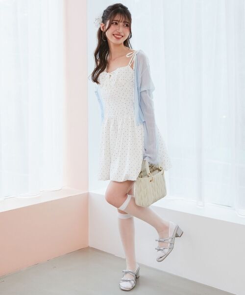 MAJESTIC LEGON / マジェスティックレゴン ミニ丈・ひざ丈ワンピース | レースチョーカーセットバルーンミニワンピ | 詳細10