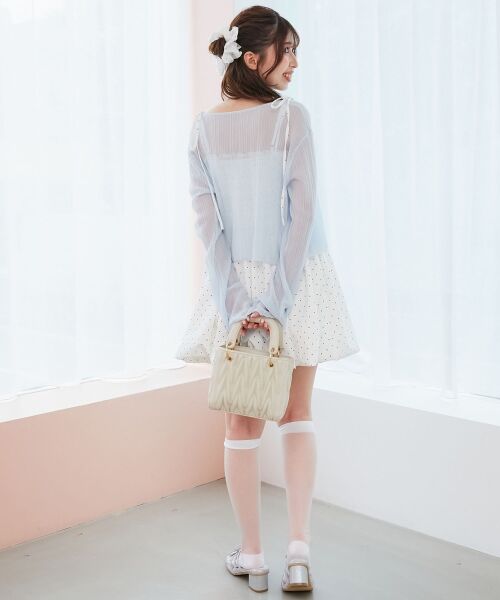 MAJESTIC LEGON / マジェスティックレゴン ミニ丈・ひざ丈ワンピース | レースチョーカーセットバルーンミニワンピ | 詳細11