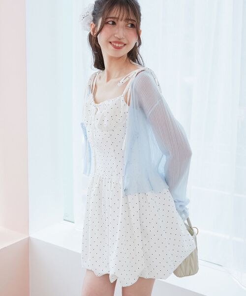 MAJESTIC LEGON / マジェスティックレゴン ミニ丈・ひざ丈ワンピース | レースチョーカーセットバルーンミニワンピ | 詳細14