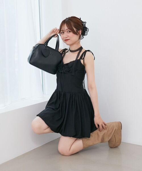 MAJESTIC LEGON / マジェスティックレゴン ミニ丈・ひざ丈ワンピース | レースチョーカーセットバルーンミニワンピ | 詳細17